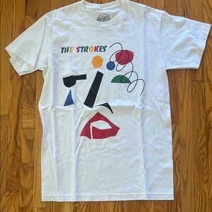The Strokes Abstract Art White Graphic T-Shirt